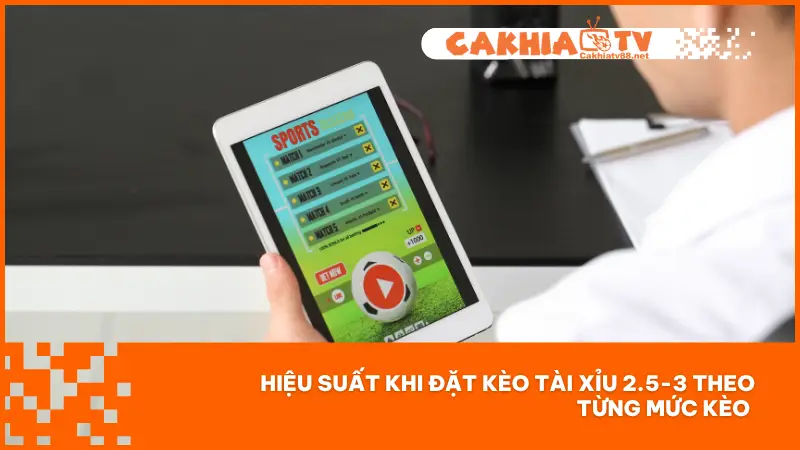 Bảng tổng hợp hiệu suất khi đặt kèo Tài Xỉu 2.5-3 theo từng mức cụ thể