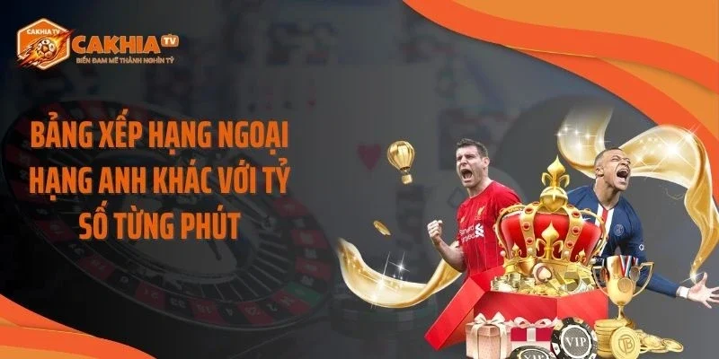 Bảng xếp hạng Ngoại Hạng Anh khác với tỷ số từng phút