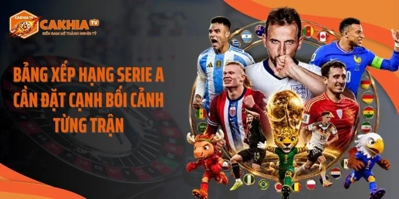 Bảng xếp hạng Serie A cần đặt cạnh bối cảnh từng trận